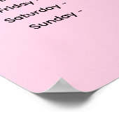 Rosa Logo | Unterzeichnung der Geschäftsöffnungsze Poster (Ecke)