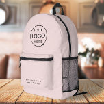 Rosa | Logogeschäft Beruflich Bedruckter Rucksack<br><div class="desc">Eine einfache,  rosa,  kundenspezifische Business-Vorlage in modernem minimalistischem Stil,  die leicht mit Ihrem Firmenlogo und Firmenlogo oder info aktualisiert werden kann. Wenn Sie Hilfe bei der Personalisierung dieses Produktes benötigen,  kontaktieren Sie mich bitte über den unten stehenden Nachrichtenkopf und ich werde Ihnen gerne weiterhelfen.</div>