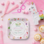 Rosa, lokal angebaute Kinderdusche Pappteller (Party)