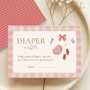 Rosa lokal gekaufte Babyparty-Windelverlosung Begleitkarte