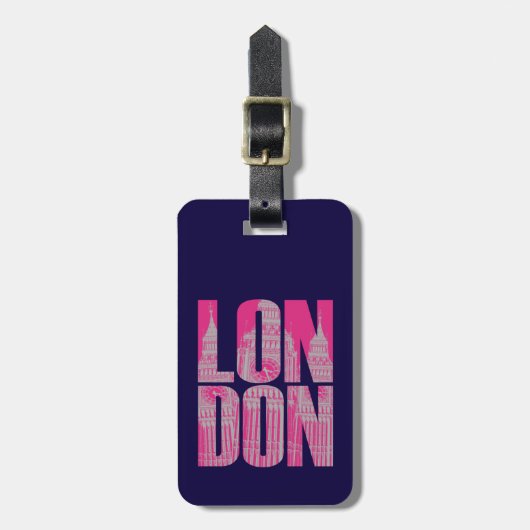 Rosa London Gepäckanhänger (Vorderseite vertikal)