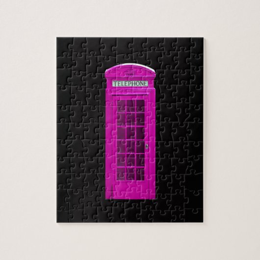 Rosa Londoner Telefonzelle Puzzle (Vertikal)