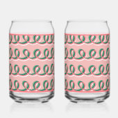 Rosa Loops Soda Glas (Links)