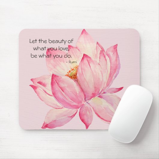 Rosa Lotos-Blume Mousepad (Mit Mouse)