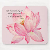 Rosa Lotos-Blume Mousepad (Vorne)