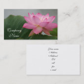 Rosa Lotos-Blume Visitenkarte (Vorne/Hinten)