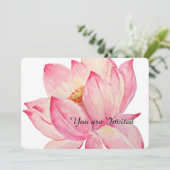 Rosa Lotos-Blumen Einladung (Stehend Vorderseite)