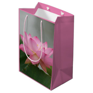 Rosa Lotos-Blumen-Geschenk-Tasche Mittlere Geschenktüte