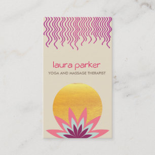 Rosa Lotos-Blumen-Logo-Yoga-heilende Gesundheit Visitenkarte