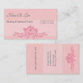 Rosa Lotos-Blumen-Yoga-Lehrer Visitenkarte (Vorne/Hinten)