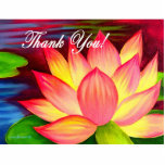 Rosa Lotos-Wasser-Lilien-Blume danken Ihnen - Freistehende Fotoskulptur<br><div class="desc">Dieses ist kundengerecht! Sie können Text addieren, die Größe neu bestimmen, ernten, etc. schlugen "besonders anfertigen es" Knopf, um zu redigieren. I Liebe, rosa Lotoswasserlilien-Blume zu malen und ich tat dies in den Acrylfarben. Sie können dieses erhalten, um jemand herzlichst zu danken. Sie können dieses in vielen verschiedenen Produktserien kaufen:...</div>