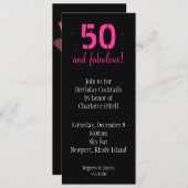 rosa Lotosgeburtstag Einladung (Vorne/Hinten)