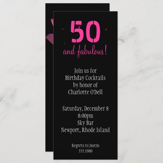 rosa Lotosgeburtstag Einladung (Vorne/Hinten)