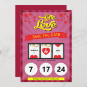 Rosa Lotto Liebe Save the Date Hochzeitsankündigun (Vorne/Hinten)