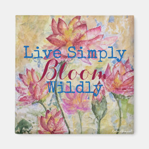 Rosa Lotus-Aquarell-Liveeinfach Magnet