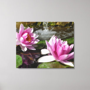 Rosa Lotus auf Stretchierte Leinwand