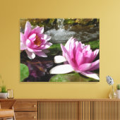 Rosa Lotus auf Stretchierte Leinwand (Insitu (Wohnzimmer))