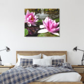 Rosa Lotus auf Stretchierte Leinwand (Insitu (Schlafzimmer))