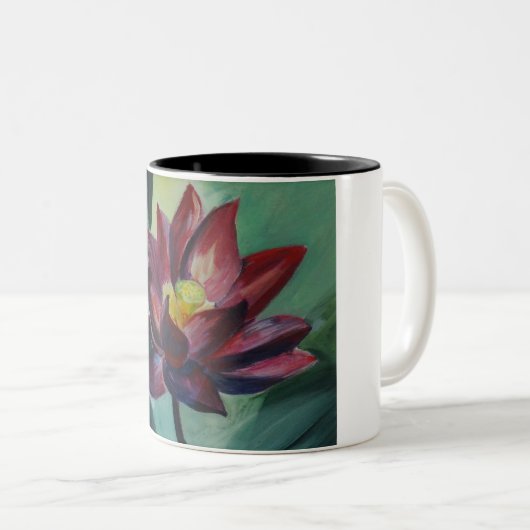 Rosa Lotus Black 325 ml Zwei-Tonen-Tasse Zweifarbige Tasse (VorderseiteRechts)