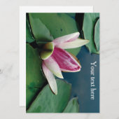 Rosa Lotus Blossom Blume Foto Einladung (Vorne/Hinten)