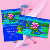 Rosa Lotus Blue Namaste Boutique oder Yoga Visitenkarte