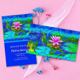 Rosa Lotus Blue Namaste Boutique oder Yoga Visitenkarte