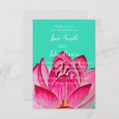 Rosa Lotus Blume Aquarell Hochzeit Einladung (Vorne/Hinten)