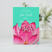 Rosa Lotus Blume Aquarell Hochzeit Einladung (Stehend Vorderseite)