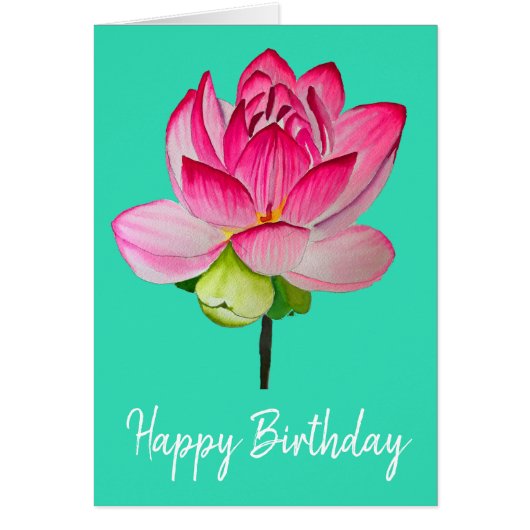 Rosa Lotus Blume Aquarell Kunst (Vorne)