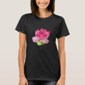 Rosa Lotus Blume Aquarell Kunst T-Shirt (Vorderseite)