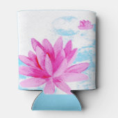 Rosa Lotus Blume Aquarellmalerei Dosenkühler (Rückseite)