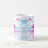 Rosa Lotus Blume Aquarellmalerei Kaffeetasse (Mittel)