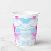 Rosa Lotus Blume Aquarellmalerei Pappbecher (Links)