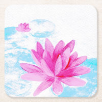 Rosa Lotus Blume Aquarellmalerei
