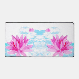 Rosa Lotus Blume Aquarellmalerei Schreibtischunterlage