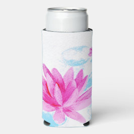 Rosa Lotus Blume Aquarellmalerei Selters Dosenkühler