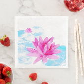 Rosa Lotus Blume Aquarellmalerei Serviette (Beispiel)