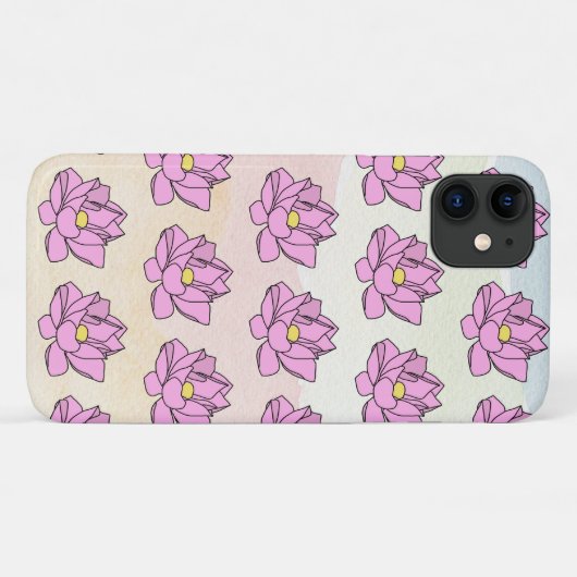 Rosa Lotus Blume Art Case-Mate iPhone Hülle (Rückseite (Horizontal))