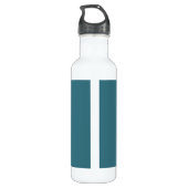 Rosa Lotus-Blume auf Aquamarin Edelstahlflasche (Rückseite)