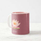 Rosa Lotus-Blume auf der Rose Gold Zweifarbige Tasse (Vorderseite Links)