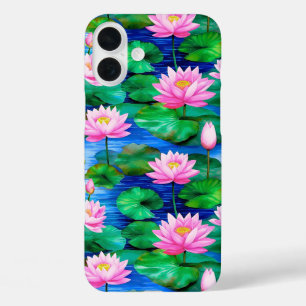 Rosa Lotus-Blume auf einem Teich iPhone 16 Plus Hülle