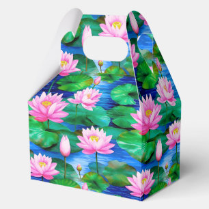 Rosa Lotus-Blume auf einem Teich Geschenkschachtel