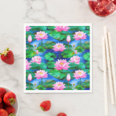 Rosa Lotus-Blume auf einem Teich Serviette (Beispiel)