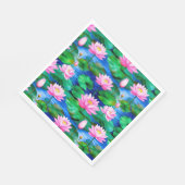 Rosa Lotus-Blume auf einem Teich Serviette (Ecke)