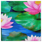 Rosa Lotus-Blume auf einem Teich Stoff (Nahaufnahme)