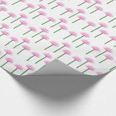 Rosa Lotus-Blume auf grünen Stielen Geschenkpapier (Ecke)