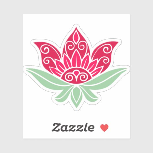 Rosa Lotus-Blume Aufkleber (Blatt)