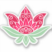 Rosa Lotus-Blume Aufkleber (Vorderseite)