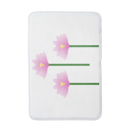 Rosa Lotus-Blume Badematte (Vorderseite Vertikal)