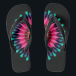 Rosa Lotus-Blume Badesandalen<br><div class="desc">Es ist Spaß,  maßgeschneiderte Hochzeitsflip Flops mit schwarz und rosa lotus Blume.</div>